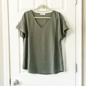 {Zenana} Army Green Blouse